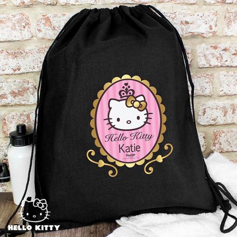 Personalised Hello Kitty Chic Canvas Drawstring Kit Bag Extra Image 1